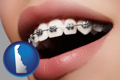 delaware map icon and orthodontic braces
