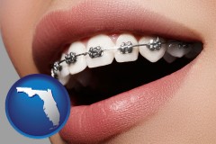 florida map icon and orthodontic braces