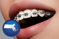 massachusetts map icon and orthodontic braces