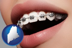 maine map icon and orthodontic braces