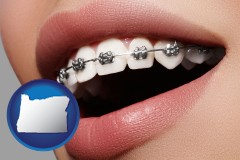 oregon map icon and orthodontic braces