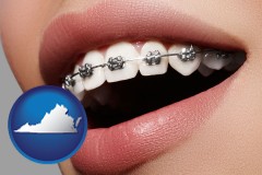 virginia map icon and orthodontic braces